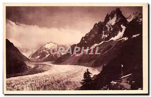 Ansichtskarte AK Chamonix Mont Blanc La Mer de Glace et Les Grands Charmoz