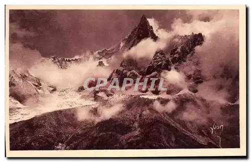 Cartes postales Chamonix Mont Blanc L Aiguille du Dru Vue de la terrasse du Montenvers