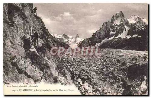 Ansichtskarte AK Chamonix Le Mauvais Pas et la Mer de Glace