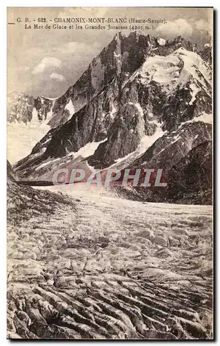 Cartes postales Chamonix Mont Blanc La Mer de Glace et Les Grandes Jorasses