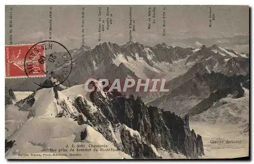 Cartes postales Chamonix Vue prise du sommet du Mont Blanc