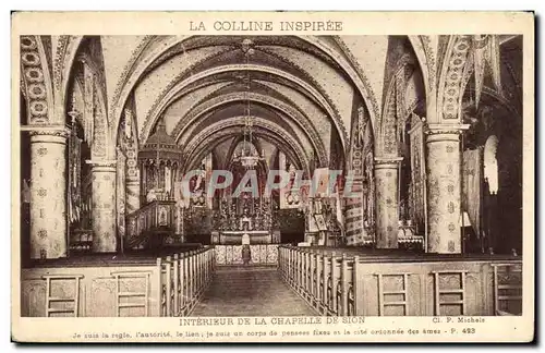 Cartes postales La Colline Inspiree Interieur de la chapelle de Sion