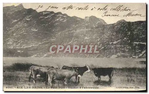 Cartes postales Aix les Bains Le Petit Port Vaches a l abreuvoir