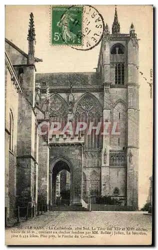 Cartes postales Le Mans La Cathedrale cote sud La Tour