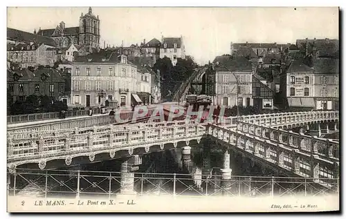 Cartes postales Le Mans Le Pont en X Tramway