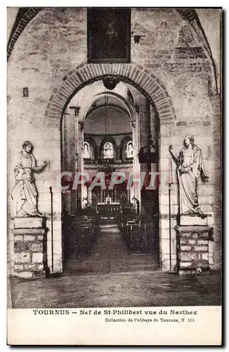 Cartes postales Tournus Nef De St Phillbert Vue Du Narthex