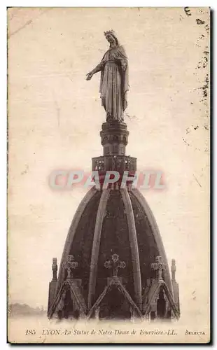 Cartes postales Lyon La Statue de Notre Dame de Fourviere