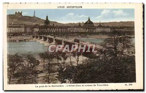 Cartes postales Lyon Artistque Abside Le Pont de La Guillotiere L Hotel Dieu et Coteau de Fourviere