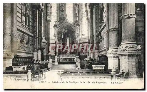 Cartes postales Lyon Interieur de La Basilique de N D de Fourviere Le choeur