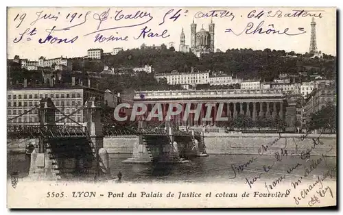 Ansichtskarte AK Lyon Ponts du Palais de Justice et Coteau de Fouriere