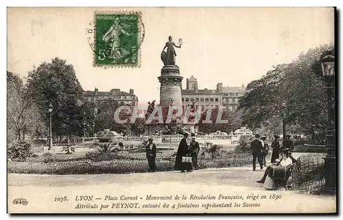 Cartes postales Lyon Place Carnot Monument de la Revolution Francaise erige en 1890