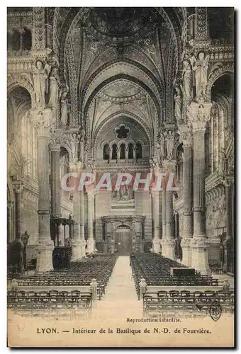 Cartes postales Lyon Interieur de la Basilique de Fourviere