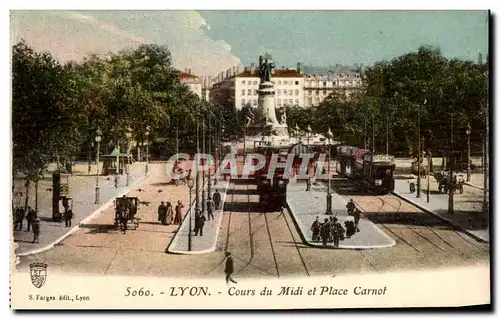 Ansichtskarte AK Lyon Cours du Midi et Place Carnot Tramways Byrrh