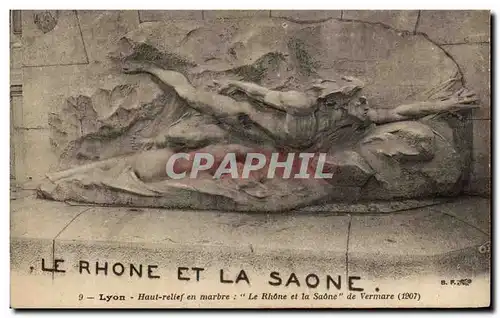 Ansichtskarte AK Lyon Rhone Et La Saone Lyon Haut relief en marbre Le Rhone et la Saone de Vermare