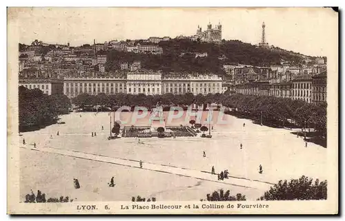 Ansichtskarte AK Lyon La Place Bellecour et La Colline de Fourviere