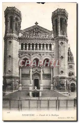 Cartes postales Fourviere Facade de La Basillique