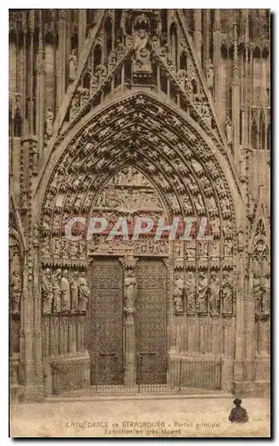 Cartes postales Strasbourg Portail principal Execution en gres bigarre