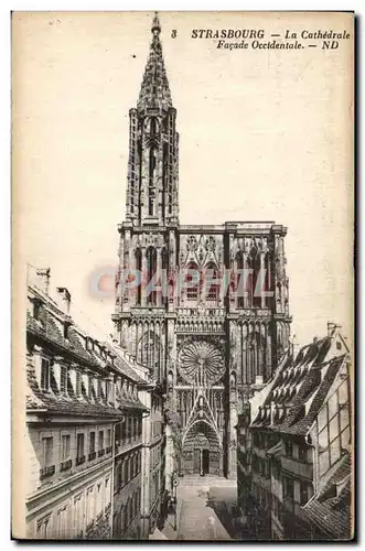 Ansichtskarte AK Strasbourg la Cathedrale Facade Occidentale