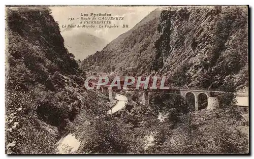 Cartes postales Route De Cauterets a Pierrefitte Le pont de meyaba Le Peguere