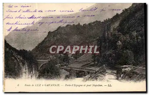 Cartes postales Environs de Luz a Gavarnie Porte Espagne et Pont Napoleon