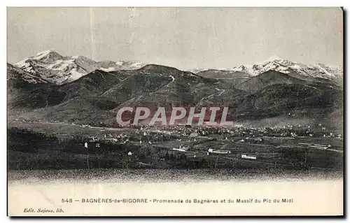 Cartes postales Bagneres de Bigorre Promenade de Bagneres et du Massif du Pic
