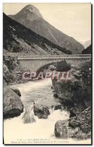 Cartes postales Gavarnie Route de luz Pont Desdous Roucas et Pic Perebesles