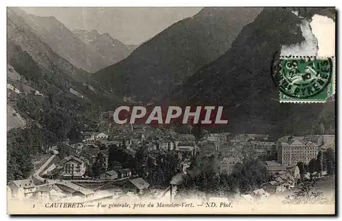 Cartes postales Cauterets Vue Generale Prise Du Mamelon Vert
