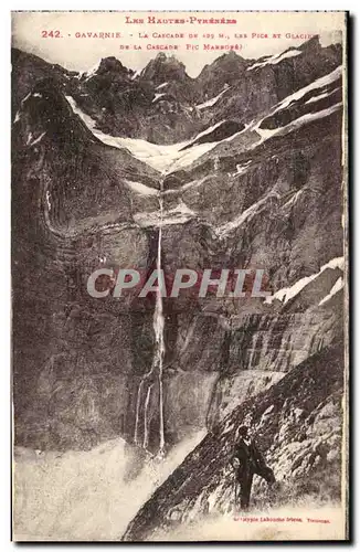 Cartes postales Gavarnie La Cascade De Les Pics Et Glaciers de la cascade Pic Marbore