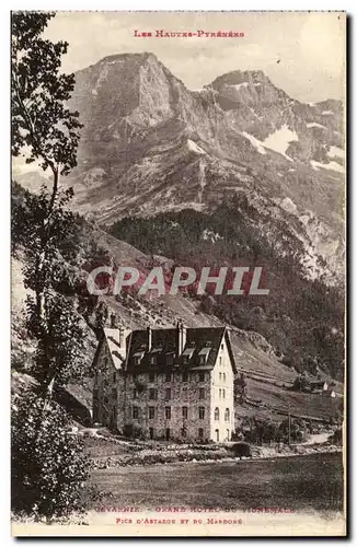 Cartes postales Gavarnie Grand Hotel Du Vignemale Pics d Astazou et du MArbore