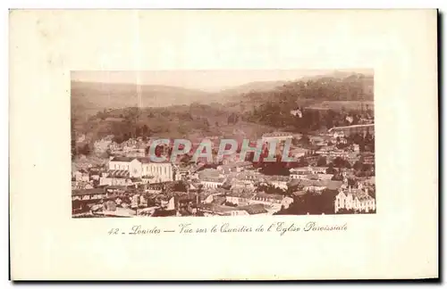 Cartes postales Lourdes Vue Sur Le quartier de l Eglise paroissiale