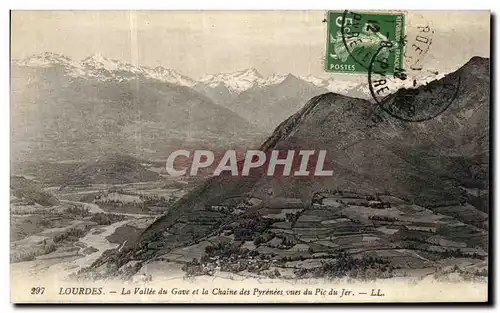 Cartes postales Lourdes La Vallee du Gave et la Chaine des Pyrenees Vues du Pic du Jer