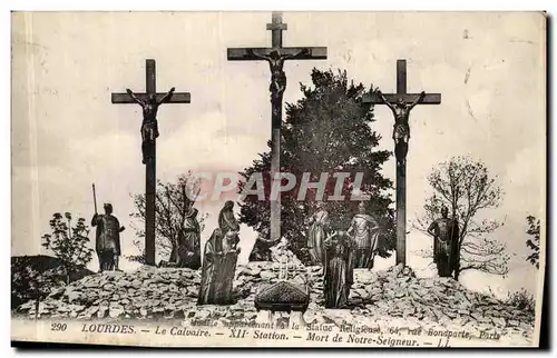 Ansichtskarte AK Lourdes Le calvaire Mort de Notre Seigneur