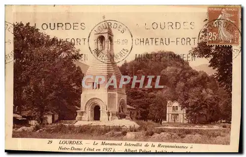 Ansichtskarte AK Lourdes Le Monument Interallie de la Reconnaissance Notre Dame