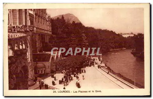 Cartes postales Lourdes Les Piscines et le Gave