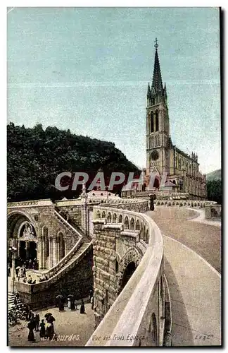 Cartes postales Lourdes Vue des trois eglises