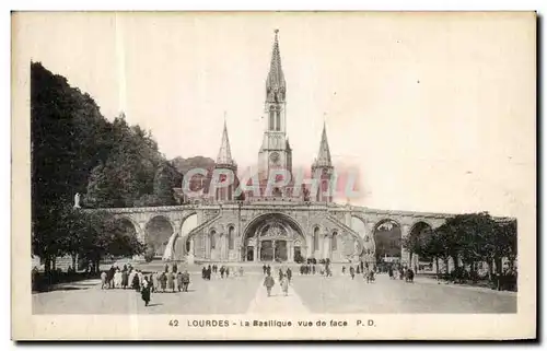 Ansichtskarte AK Lourdes La Basilique Vue de Face