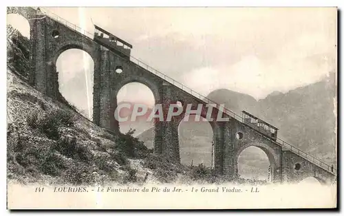 Cartes postales Lourdes Le funiculaire Du Pic Du Jer Le Grand Viaduc