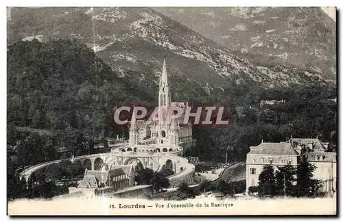 Cartes postales Lourdes Vue d ensemble de La Basilique