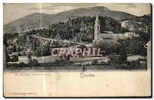 Cartes postales Lourdes La basilique Piscine et grotte