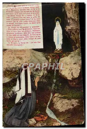 Ansichtskarte AK Lourdes L apparition de la vierge