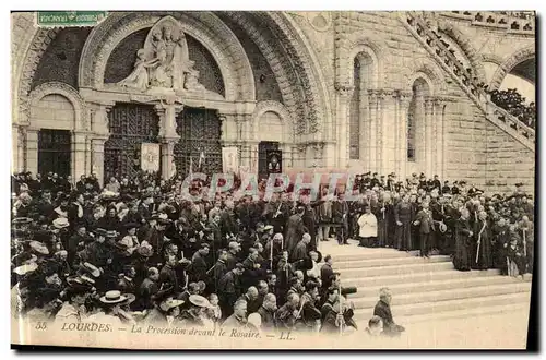 Ansichtskarte AK Lourdes La Procession Devant le Rosaire