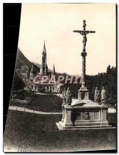 Ansichtskarte AK Lourdes Calvaire breton et la basilique