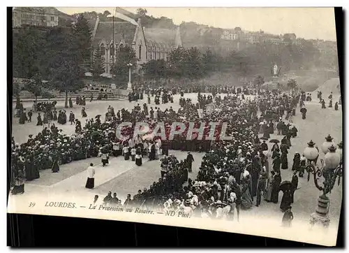 Ansichtskarte AK Lourdes La Procession au Rosaire