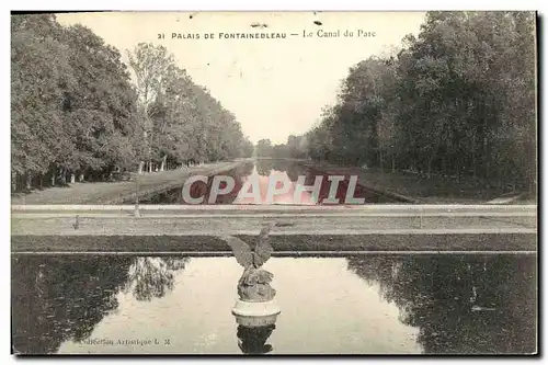 VINTAGE POSTCARD Castle of Fontainebleau the Canal Of the Park�