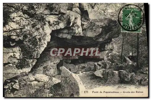 Ansichtskarte AK Fontainebleau Foret Grotte des Ruines