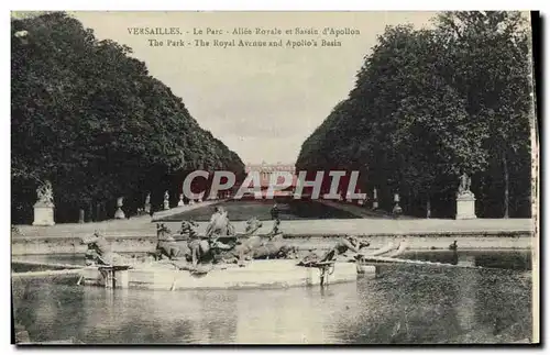 Cartes postales Versailles Le Parc Allee Royale et bassin d Apollon