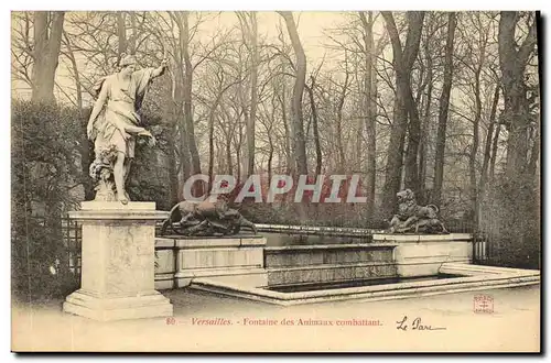 Ansichtskarte AK Versailles Fontaine des Auimaux combattant Lion