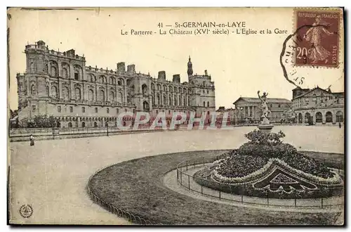 Cartes postales St Germain et Laye Le Parterre La Chateau L Eglise et la Gare