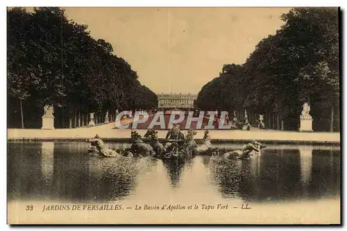 Cartes postales Jardins de Versailles Le Bassin d Apollon et le tapis vert