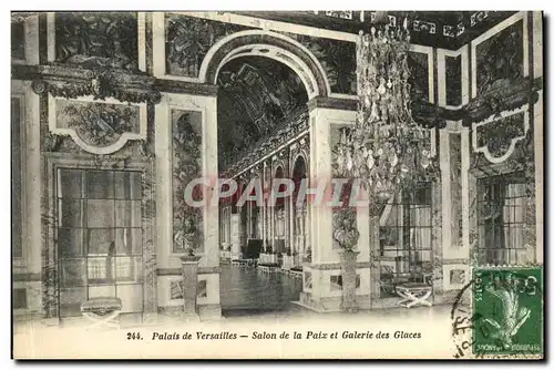 Cartes postales Palais de Versailles Salon de La Paix et Galerie des Glaces